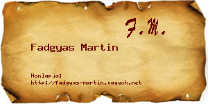 Fadgyas Martin névjegykártya