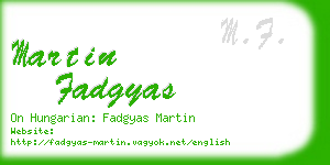 martin fadgyas business card